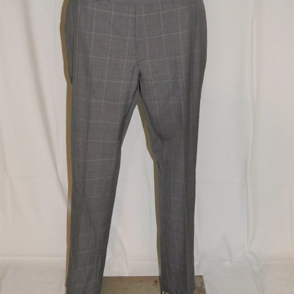 Trunk Club Custom Gray Windowpane Plaid Flat Front Two Button Suit 44R - Picture 13 of 15